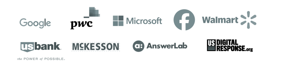 Companies I worked for include Microsoft, Google, Answerlab, PwC, McKesson